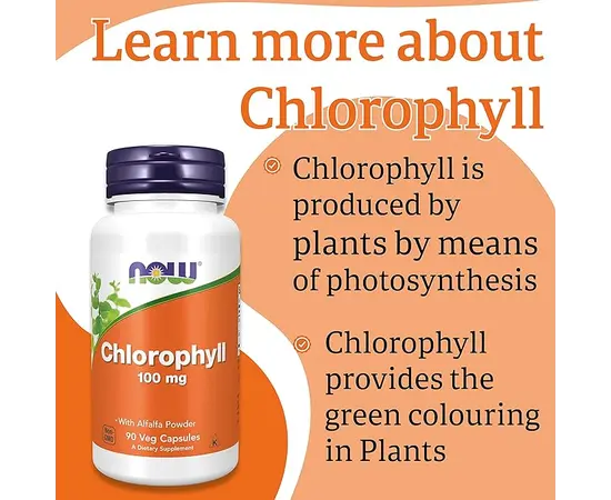 NOW Chlorophyll 90 caps, image , зображення 5