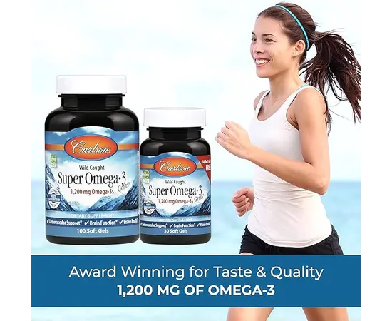 Carlson Super Omega 3 1,200 mg 100+30 softgels, image , зображення 6