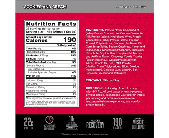 BSN Syntha-6 1320 g, Фасування: 1320 g, Смак: Cookies & Cream / Печиво з Кремом, image , зображення 6