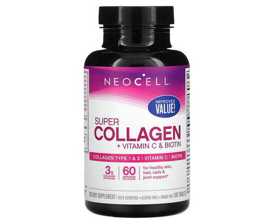 Neo Cell Super Collagen + C + Biotin 180 tabs, Neo Cell Super Collagen + C + Biotin 180 tabs  в интернет магазине Mega Mass