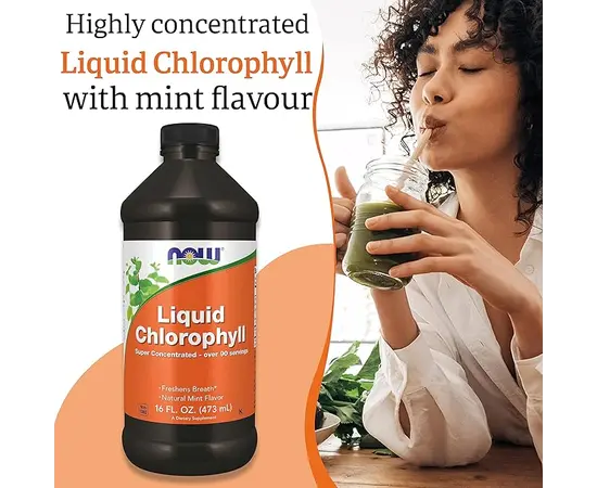 NOW Liquid Chlorophyll 473 ml, Фасовка: 473 ml, Вкусы: Mint / Мята, NOW Liquid Chlorophyll 473 ml, Фасовка: 473 ml, Вкусы: Mint / Мята , изображение 4 в интернет магазине Mega Mass