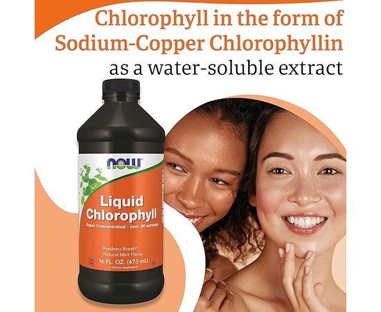 NOW Liquid Chlorophyll + Mint 473 ml, image , зображення 6