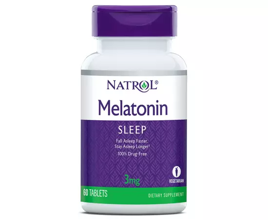Natrol Melatonin 3 mg 60 tabs, Фасовка: 60 tabs, image 