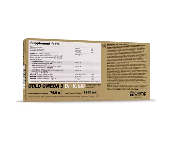 Olimp Gold Omega-3 D3+K2 Sport Edition 60 caps, Olimp Gold Omega-3 D3+K2 Sport Edition 60 caps , изображение 2 в интернет магазине Mega Mass