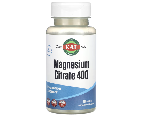 KAL Magnesium Citrate 400 mg 60 tabs, KAL Magnesium Citrate 400 mg 60 tabs  в интернет магазине Mega Mass