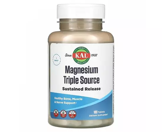 KAL Magnesium Triple Source 100 tabs, KAL Magnesium Triple Source 100 tabs  в интернет магазине Mega Mass