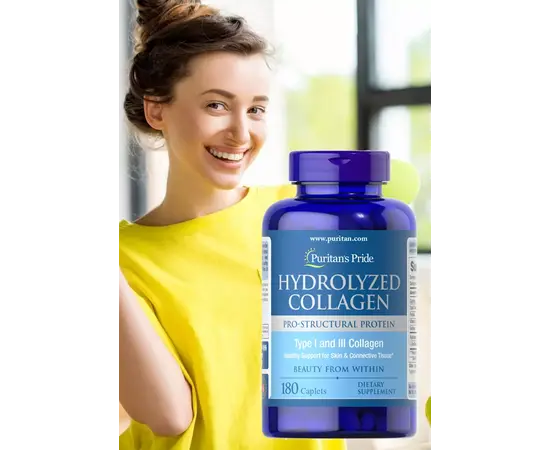 Puritan's Pride Hydrolyzed Collagen 1000 mg 180 tabs, image , зображення 6