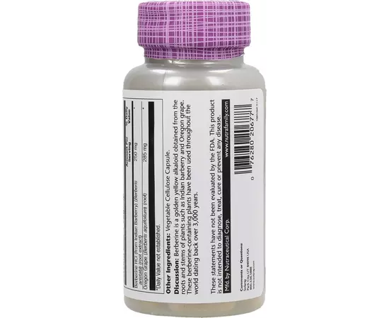 Solaray Berberine 500 mg 60 caps, image , зображення 2