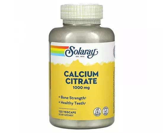 Solaray Calcium Citrate 1000 mg 120 caps, image 