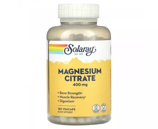 Solaray Magnesium Citrate 400 mg 180 caps, image 