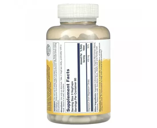 Solaray Magnesium Citrate 400 mg 180 caps, image , зображення 2