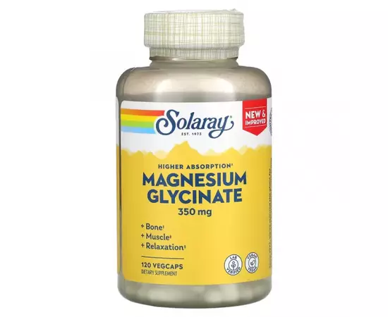 Solaray Magnesium Glycinate 350 mg 120 caps, image 