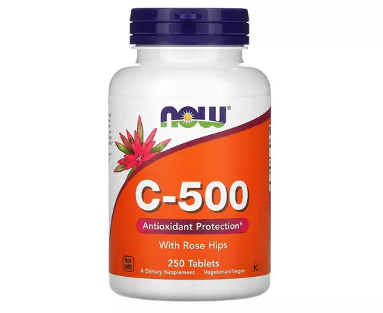 NOW C-500 With Rose Hips 250 tabs, image 
