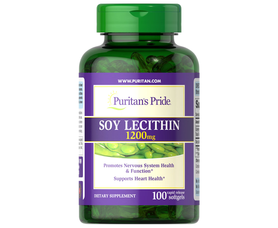 Puritan's Pride Soy Lecithin 1200 mg 100 softgels, Фасовка: 100 softgels, Концентрація: 1200 mg, image 