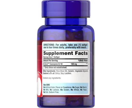 Puritans Pride CO Q-10 100 mg 30 softgels, Фасування: 30 caps, image , зображення 2
