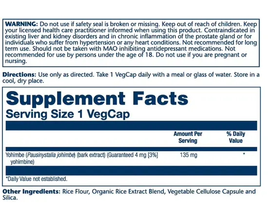 Solaray Yohimbe 135 mg 60 caps, Solaray Yohimbe 135 mg 60 caps , изображение 5 в интернет магазине Mega Mass