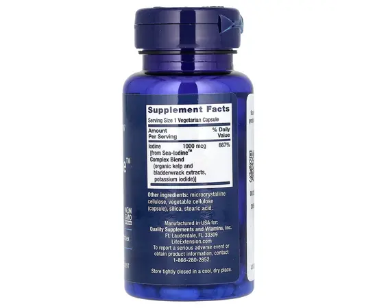 Life Extension Sea - Iodine 1000 mcg 60 caps, image , зображення 2
