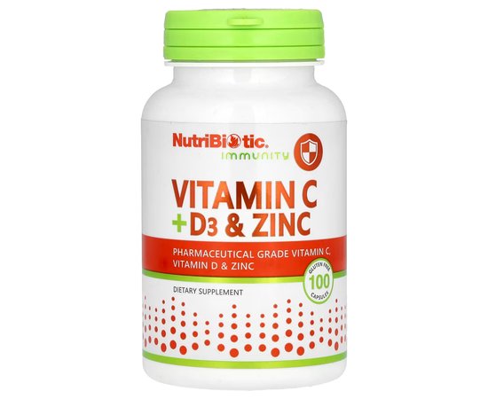 NutriBiotic Vitamin C+D3 & Zinc 100 caps, NutriBiotic Vitamin C+D3 & Zinc 100 caps  в интернет магазине Mega Mass