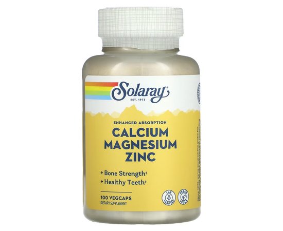 Solaray Calcium Magnesium Zinc 100 caps, image 