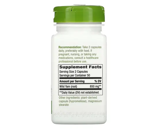 Nature's Way Wild Yam Root 100 caps, Nature's Way Wild Yam Root 100 caps , изображение 2 в интернет магазине Mega Mass