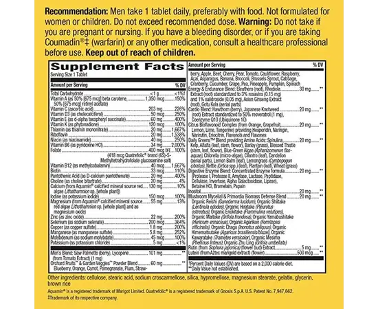 Nature's Way Alive Men's Ultra Potency Complete Multivitamin 60 tabs, Nature's Way Alive Men's Ultra Potency Complete Multivitamin 60 tabs , изображение 5 в интернет магазине Mega Mass
