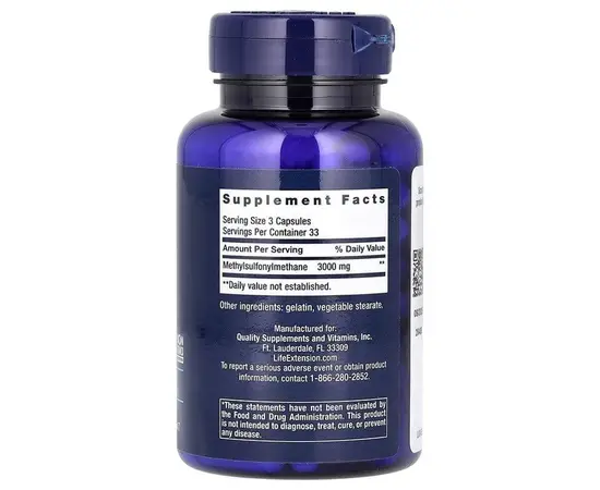 Life Extension MSM 1000 mg 100 caps, image , зображення 2