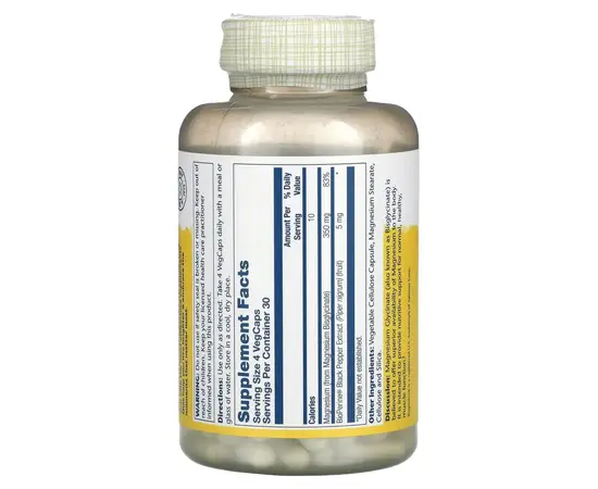 Solaray Magnesium Glycinate 350 mg 240 caps, Фасовка: 240 caps, Solaray Magnesium Glycinate 350 mg 240 caps, Фасовка: 240 caps , изображение 2 в интернет магазине Mega Mass
