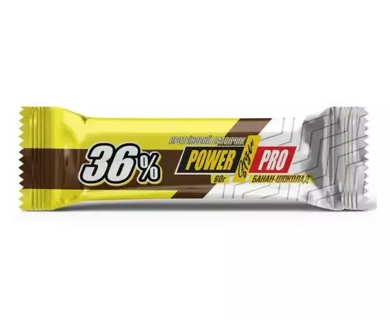 Power Pro Protein Bar 36%, Фасовка: 60 g, Смак: Banana Chocolate / Банан Шоколад, image 