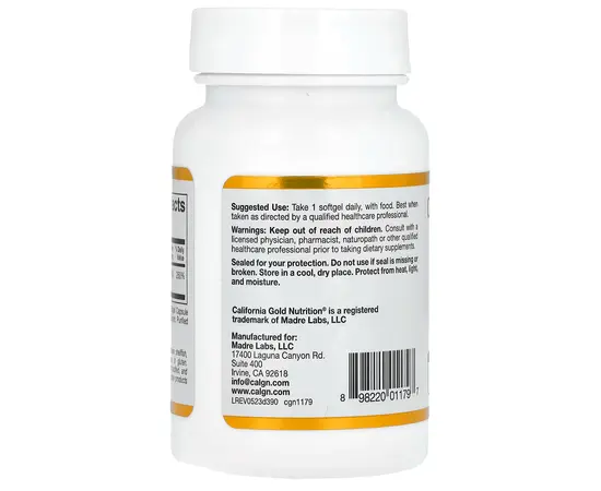 California Gold Nutrition Vitamin D3 50 mcg 2,000 IU 90 softgels, Фасування: 90 caps, Концентрація: 2000 IU, Коцентрація: 2000 UI, image , зображення 3