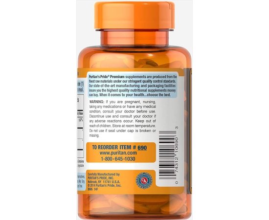 Puritan's Pride Vitamin C-1000 mg with Bioflavonoids and Rose Hips 100 tabs, Фасовка: 100 tabs, Концентрація: 1000 mg, Коцентрація: 1000 mg, image , зображення 3