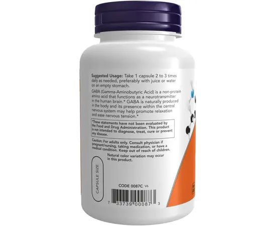 NOW GABA 500 mg 100 caps, Фасування: 100 caps, image , зображення 3