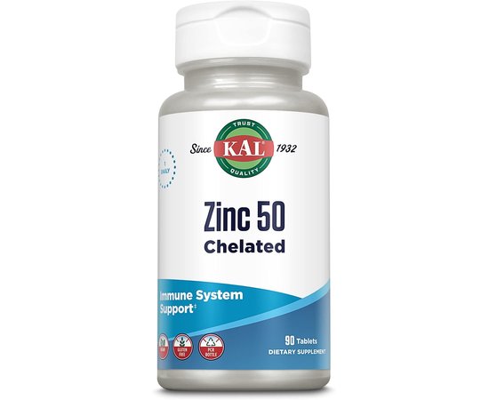 KAL Chelated Zink 50 mg 90 tabs, KAL Chelated Zink 50 mg 90 tabs  в интернет магазине Mega Mass