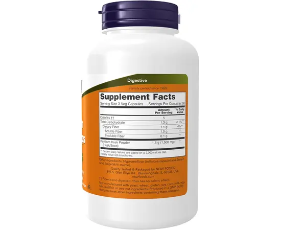 Now Psyllium Husk 500 mg 200 caps, image , зображення 2