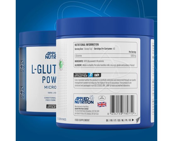 Applied Nutrition L-Glutamine Powder 250 g, image , зображення 3