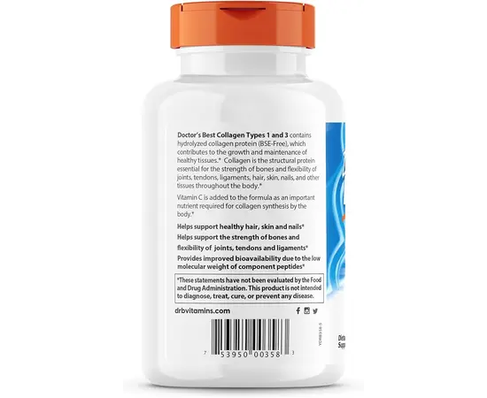 Doctor’s Best Collagen Types 1&3 180 tabs, image , зображення 3