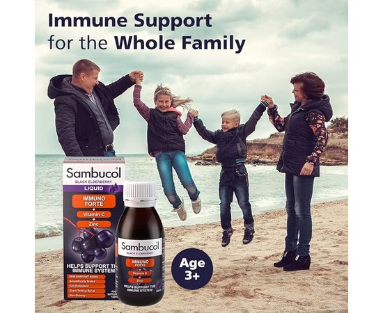 Sambucol Black Elderberry Immuno Forte Vitamin C + Zink 120 ml, image , зображення 4