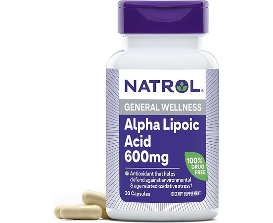 Natrol Alpha Lipoic Acid 600 mg 30 caps, image , зображення 2