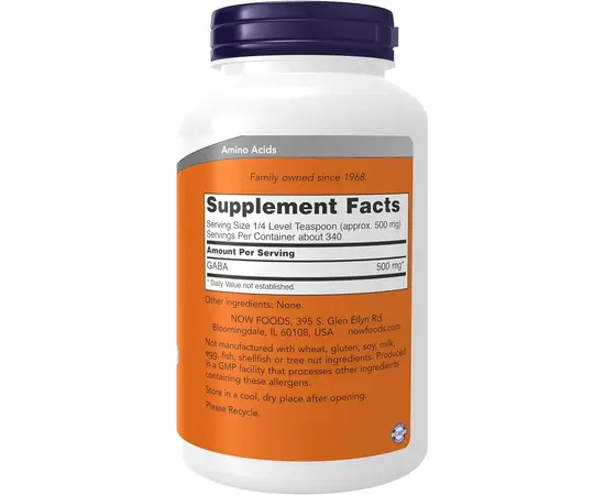 NOW GABA Powder 170 g, NOW GABA Powder 170 g , изображение 2 в интернет магазине Mega Mass