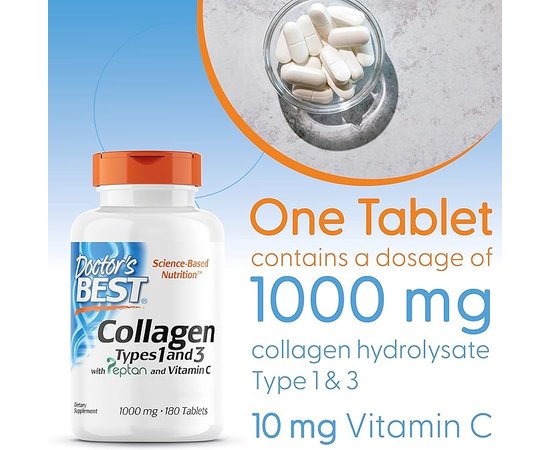 Doctor’s Best Collagen Types 1&3 180 tabs, Doctor’s Best Collagen Types 1&3 180 tabs , изображение 6 в интернет магазине Mega Mass
