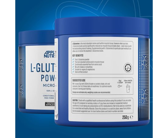 Applied Nutrition L-Glutamine Powder 250 g, image , зображення 2