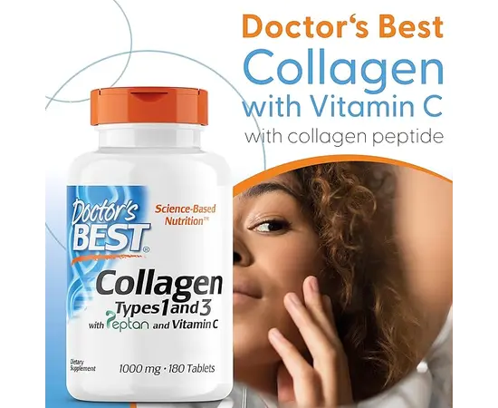 Doctor’s Best Collagen Types 1&3 180 tabs, image , зображення 5
