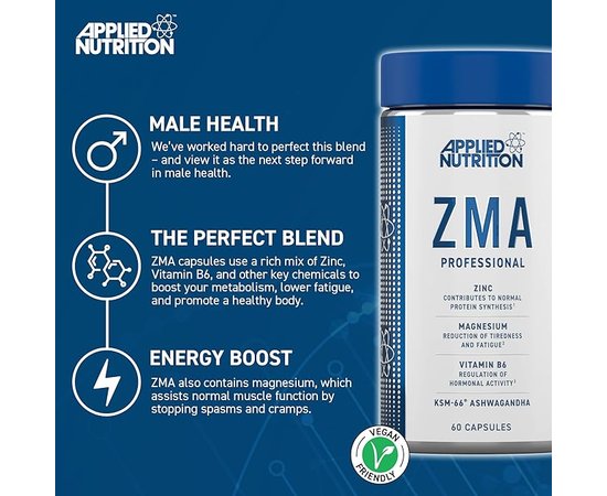 Applied Nutrition ZMA 60 caps, image , зображення 4
