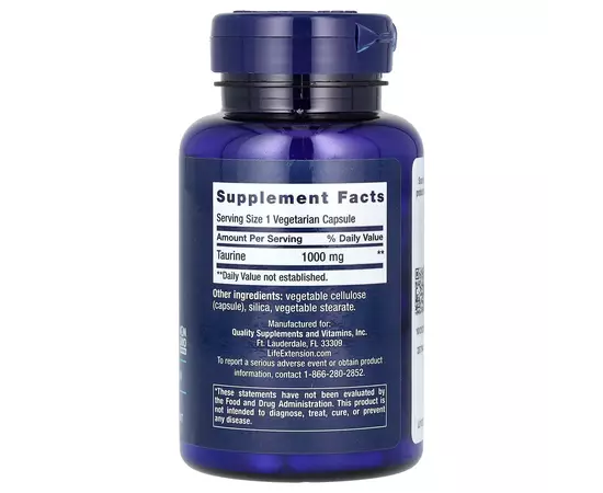 Life Extension Taurine 1000 mg 90 caps, Life Extension Taurine 1000 mg 90 caps , изображение 2 в интернет магазине Mega Mass