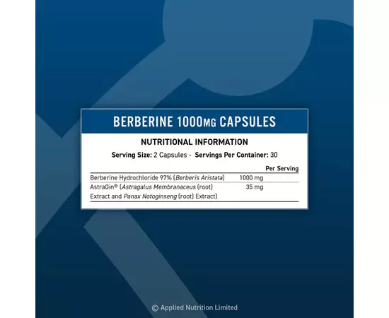 Applied Nutrition Berberine 1000 mg 60 caps, image , зображення 2