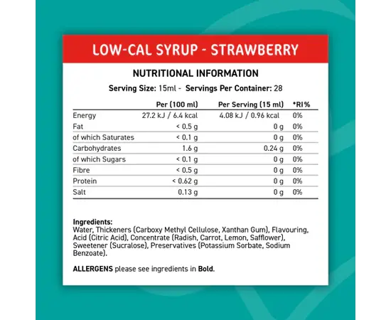 Applied Nutrition Low-Cal Syrup 425 ml, Вкусы:  Strawberry / Клубника, Applied Nutrition Low-Cal Syrup 425 ml, Вкусы:  Strawberry / Клубника , изображение 2 в интернет магазине Mega Mass
