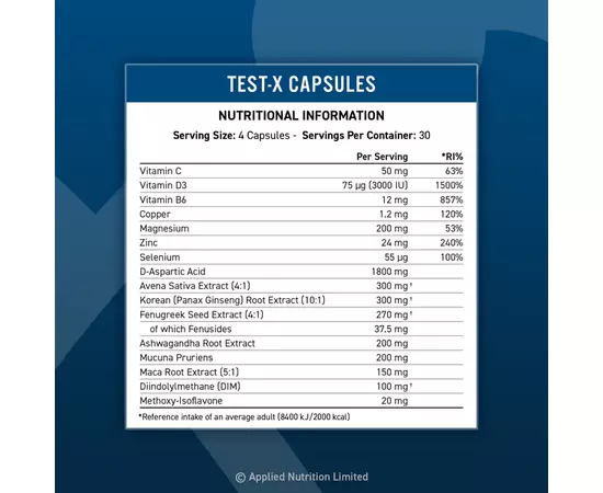 Applied Nutrition  Test-X 120 caps, Applied Nutrition  Test-X 120 caps , изображение 2 в интернет магазине Mega Mass
