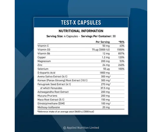 Applied Nutrition Test-X 120 caps, image , зображення 2