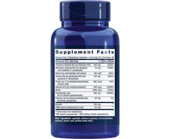 Life Extension BioActive Complete B-Complex 60 caps, image , зображення 2