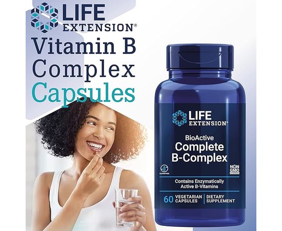 Life Extension BioActive Complete B-Complex 60 caps, image , зображення 3