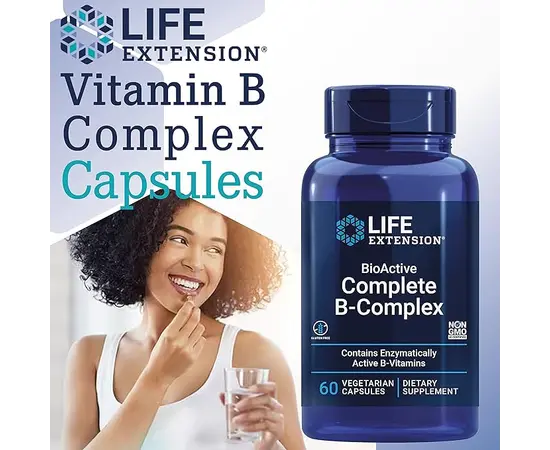 Life Extension BioActive Complete B-Complex 60 caps, image , зображення 3
